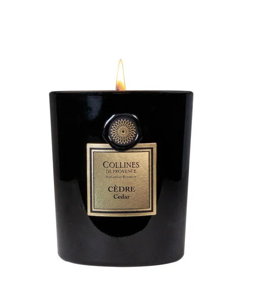 Jardin durable:Bougie parfumée noire Collines de Provence Fleurs & Ecorces Cèdre - 360 g
