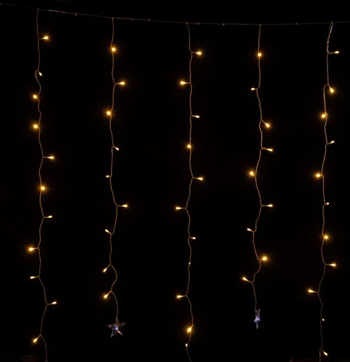 Pratique jardin：Rideau étoilé décoratif 3D LED blanc chaud coloris blanc - 1,5 x 1,2 m