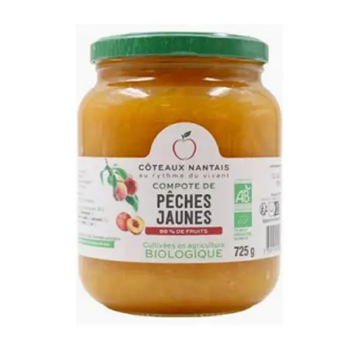 Essentiel pour le jardin:Compote pêches jaunes bio Coteaux Nantais - 725 g