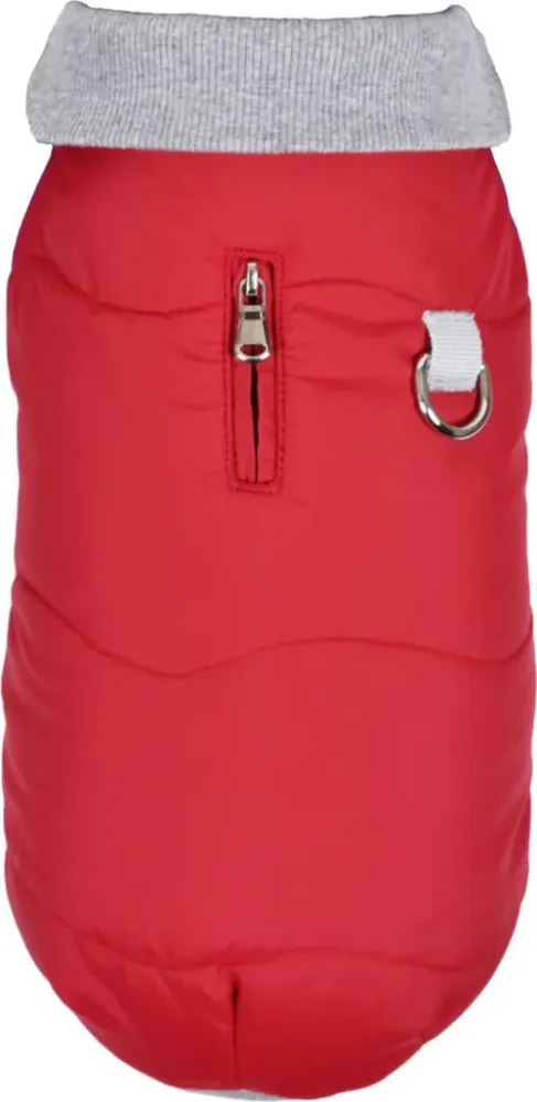 Confort extérieur:Manteau pour chien coloris rouge doublé polaire Bobby Contraste - Taille 28XS