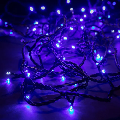 Un plus pour votre jardin：Guirlande lumineuse LED à lumière fixe bleu sur secteur - 20 m