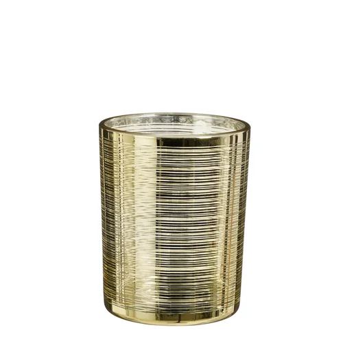 Facile dehors：Porte bougie coloris or en verre - 12,5 cm