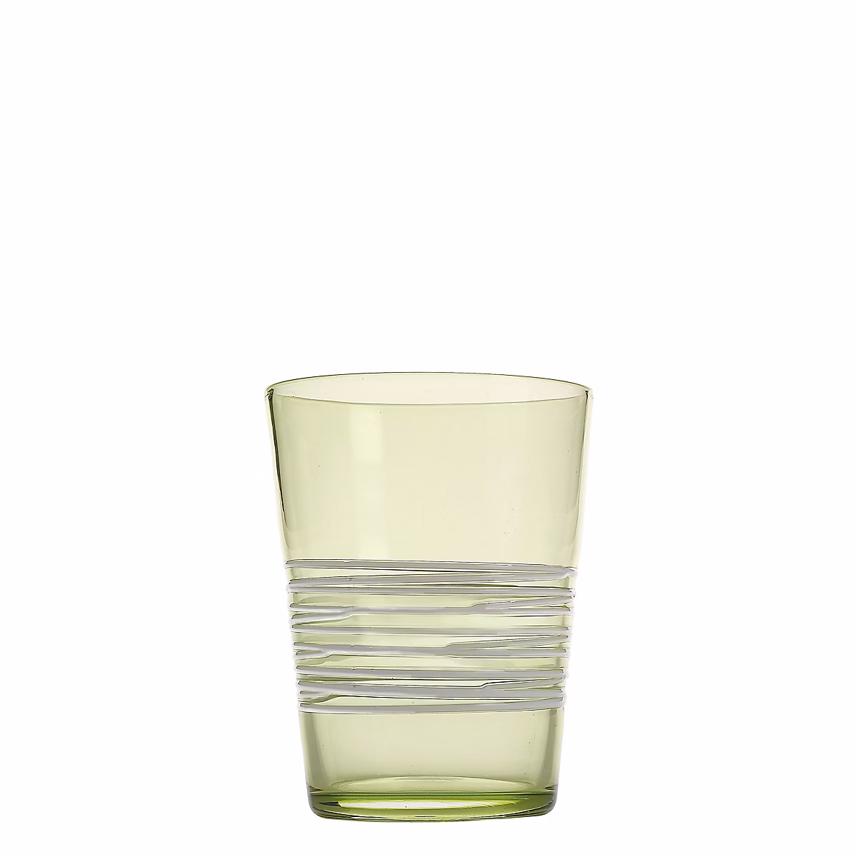 Ensemble De 6 Verres À Eau Filante En Verre Coloré Vert Pomme – Design Artisanal Avec Décoration À Fil Blanc, Résistants Et