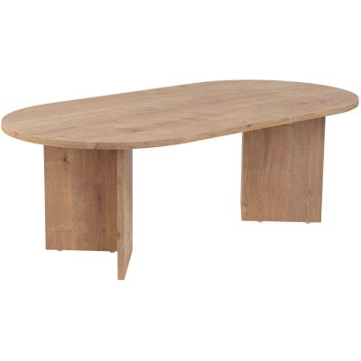 Table basse ovale en aggloméré Sable (Chêne)