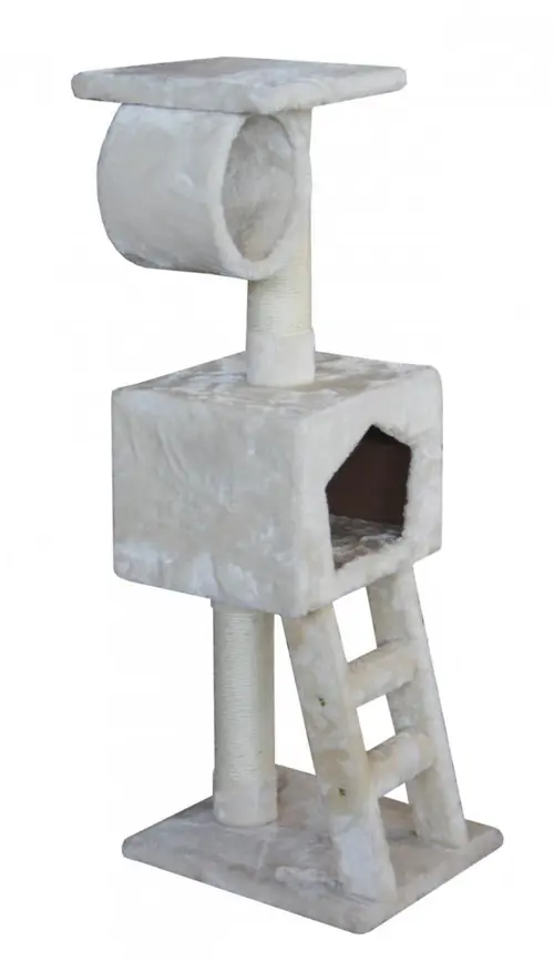 Déco extérieur：Arbre à chat avec panier et griffoir coloris beige Abigail - 109 cm