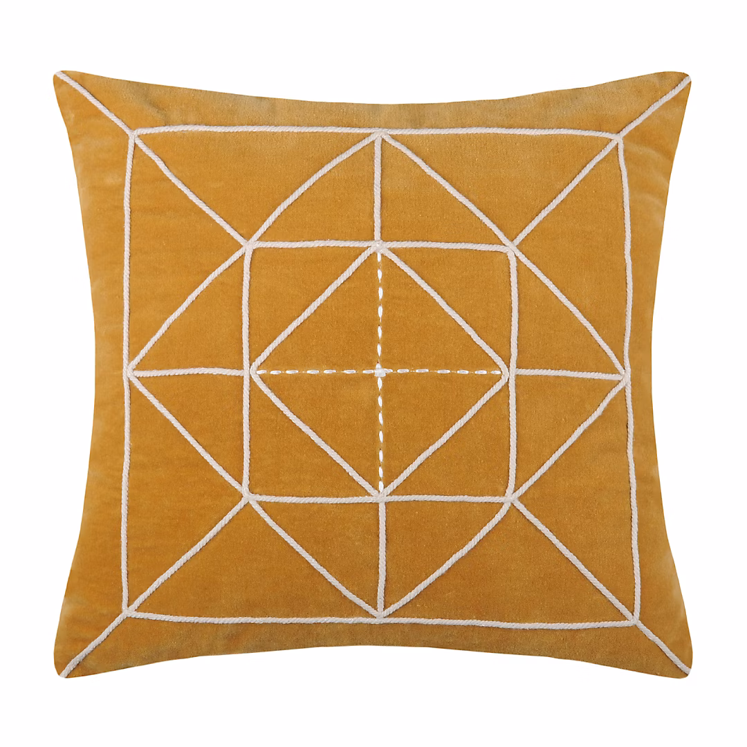 Coussin à motif corde (40 × 40 cm – Marron Clair)