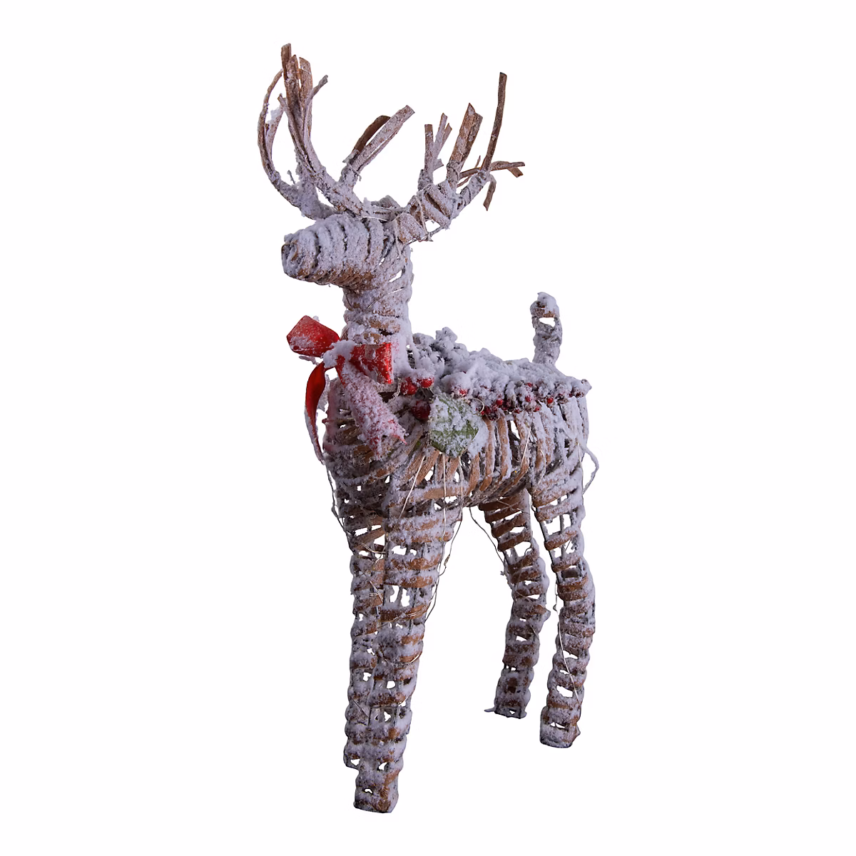 Décoration de Noël LED 'RENTIER' en plastique naturel résistant aux intempéries – avec LED fixes