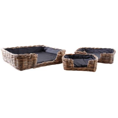 Paniers pour chien en poelet gris (Lot de 3)