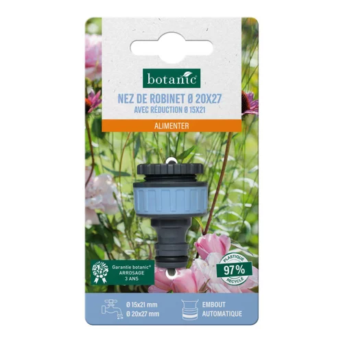Nature pour le jardin:Nez de robinet botanic® Ø 20 x 27 mm avec réduction Ø 15 x 21 mm