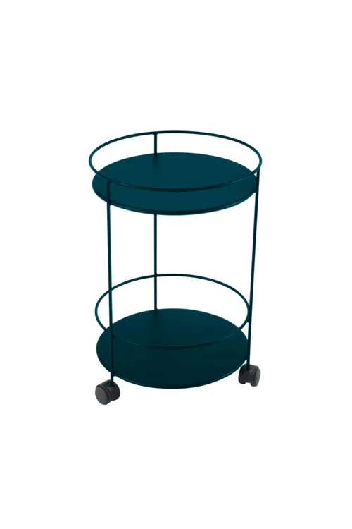 Le compagnon du jardin:Guéridon Guinguette coloris bleu en acier Fermob - Ø 40 x 61 cm