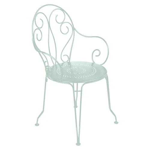 Qualité jardin:Fauteuil Montmartre coloris vert en acier Fermob - 56 x 48 cm