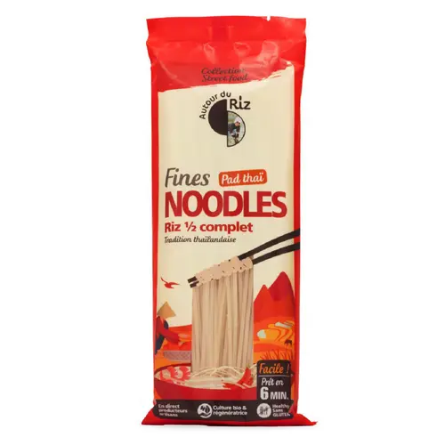 Pensé pour le jardin:Noodles fines de riz ½ complet bio pour Pad Thaï - 170 g