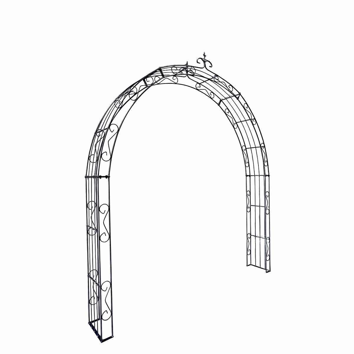 Arche de jardin LEA with pointu arrond – 240 cm revêtement en poudre noir