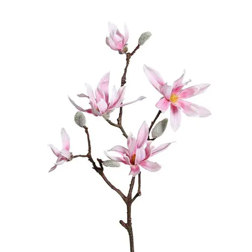 Solution extérieur：Branche de magnolia en jute et mousse rose clair - 28 x 15 x 95 cm