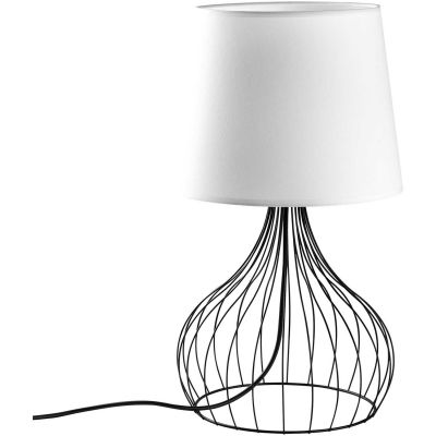 Lampe à poser en métal et tissu Telıs (Noir, Blanc)
