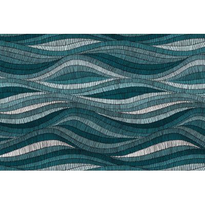 Tapis intérieur extérieur en vinyle Vagues turquoises (90 x 60 cm)