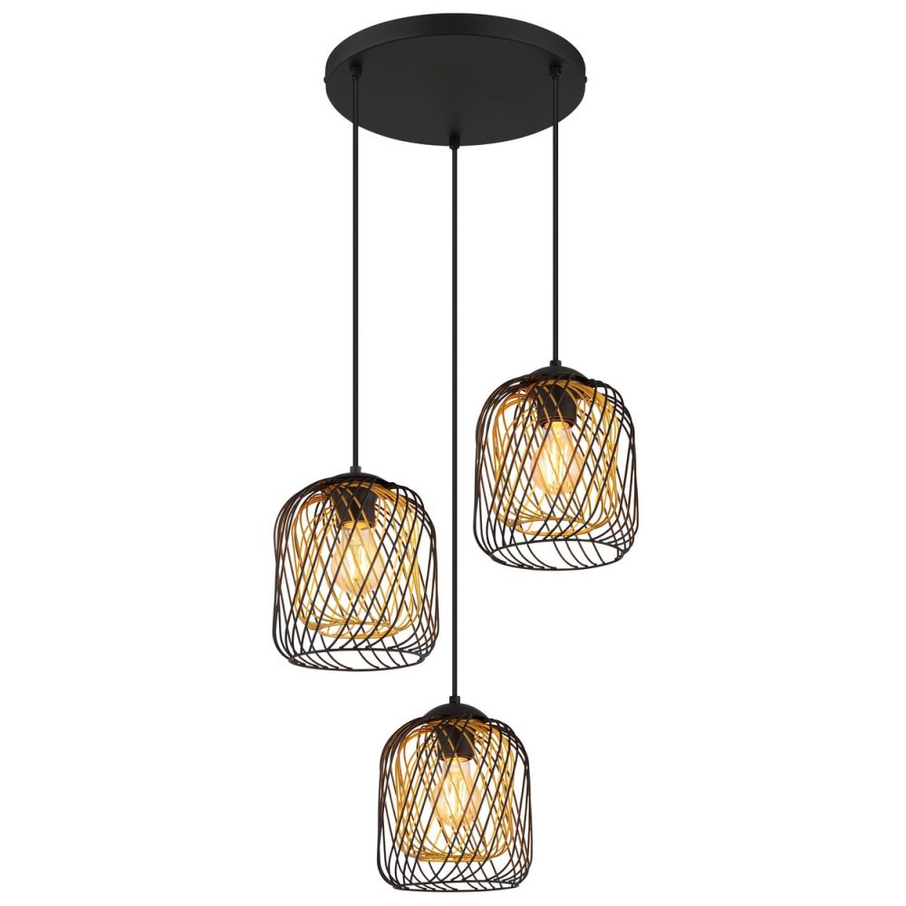 Globo Dichti Suspension Cluster Noir Mat 3x E27
