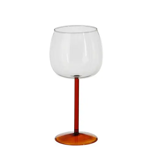 Jardin confort plus:Verre à vin à pied orange Riga - Ø 9,5 x H 20 cm