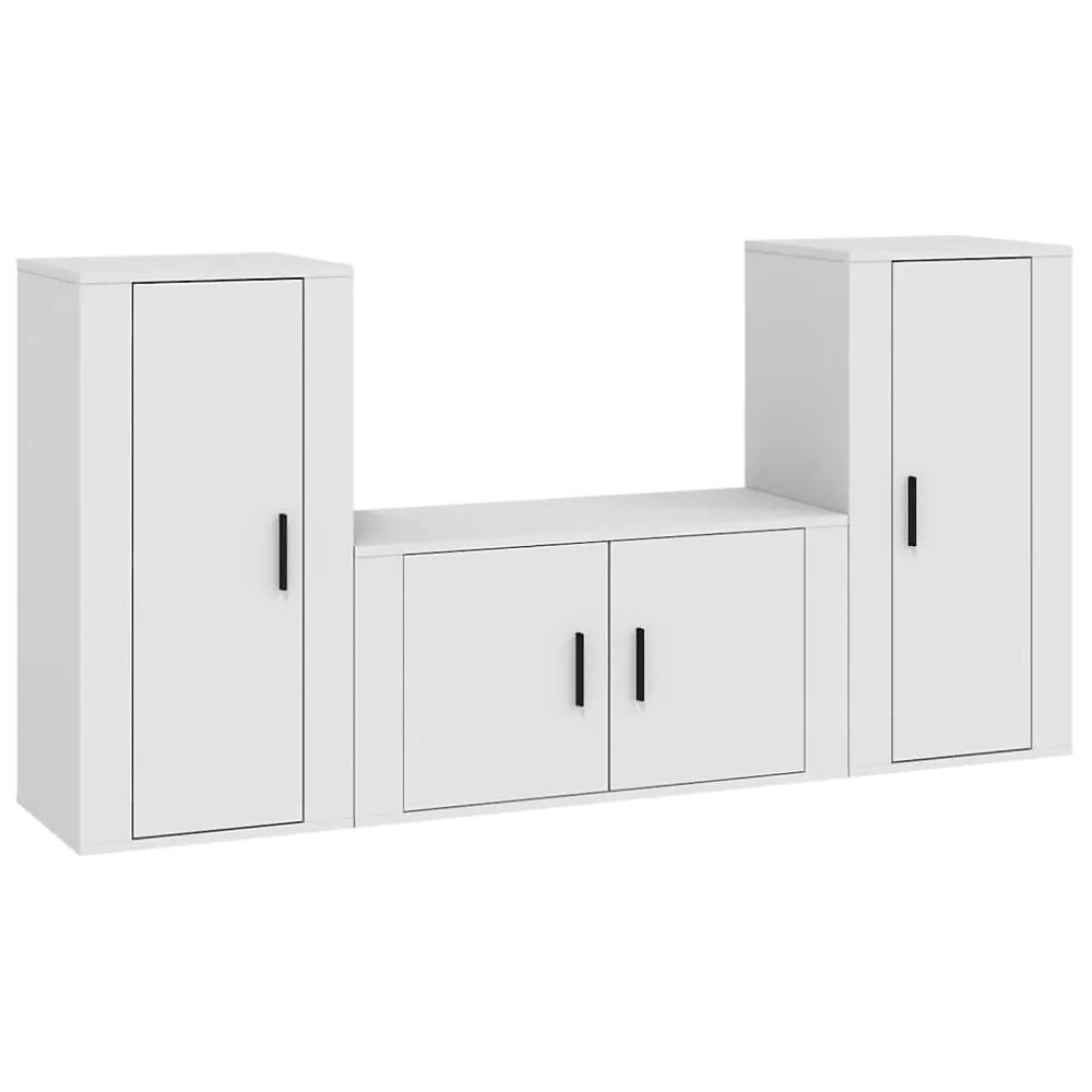 Ensemble de meubles TV 3 pcs Blanc Bois d'ingénierie – Prolenta Premium