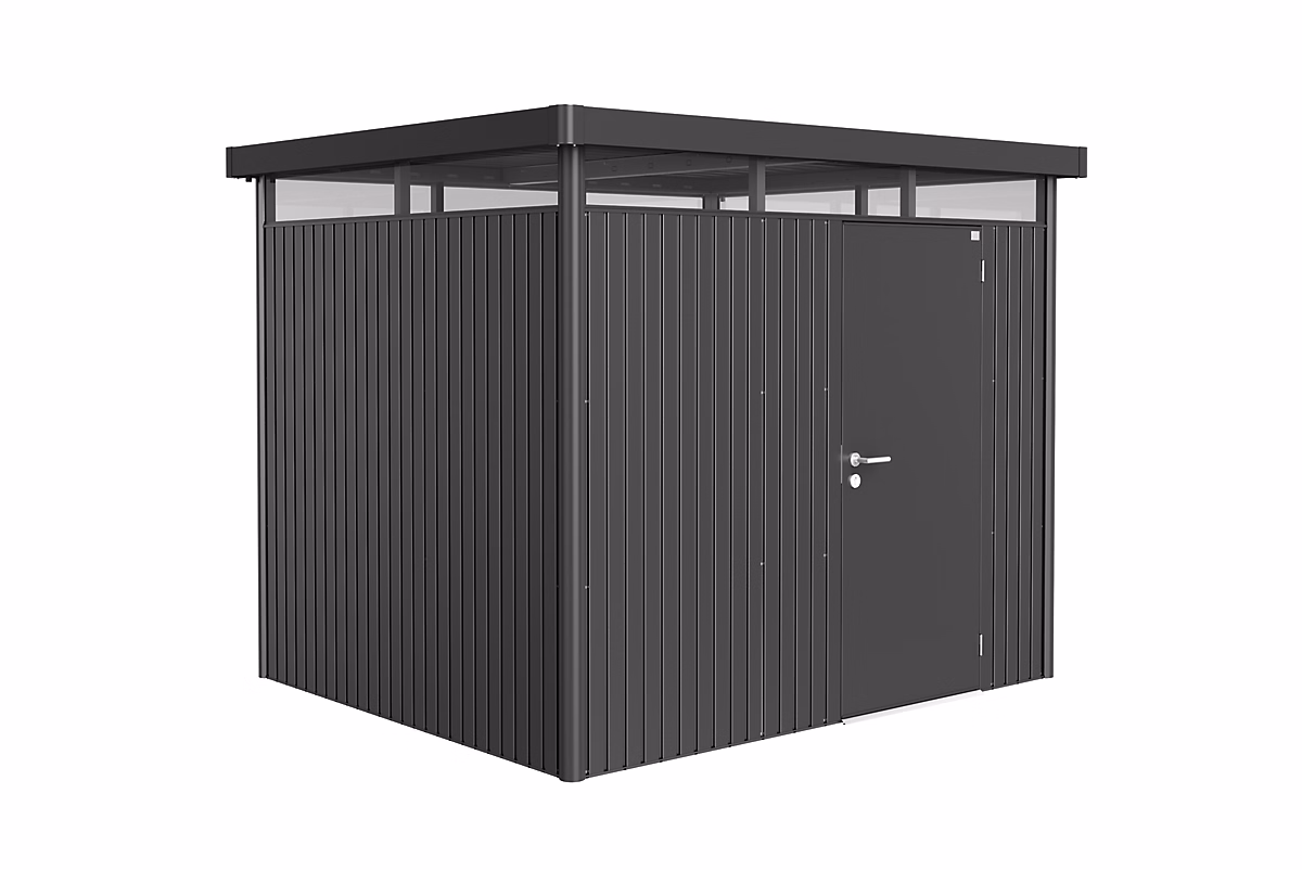Abri de jardin métal Biohort HighLine H3 gris foncé simple porte surface totale 6.46 m² – Réf. UUUFOCFGS1395099721