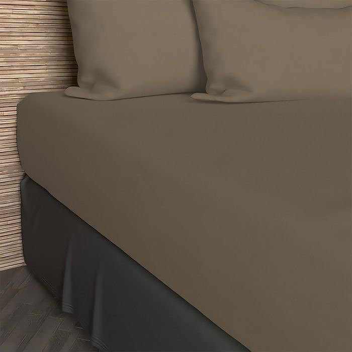 Drap housse 140 × 200 cm en coton 57 Fils SOLEIL D'OCRE taupe