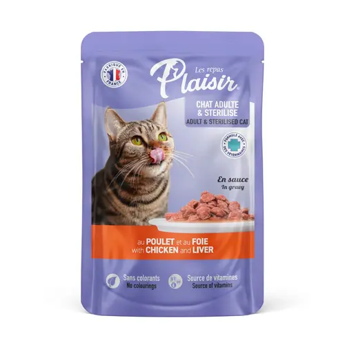 Jardin malin：Pochon pour chat stérilisé au poulet Plaisir 100 g