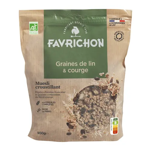 Tendance jardin:Muesli Croustillant au Lin et Graines de Courges - 450 gr