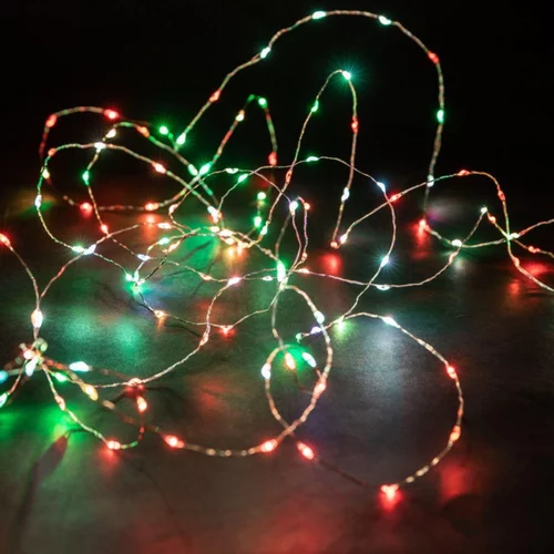 Pour la maison et l’extérieur:Guirlande lumineuse micro LED à lumière fixe sur secteur - 7,5 m