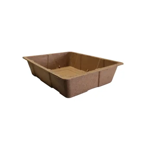 Extérieur fonctionnel:Barquette naturelle biodégradable marron Jany - 20 x 15 cm