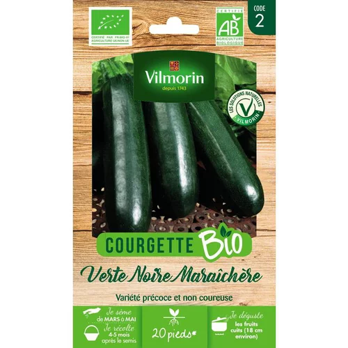 Pour créer votre espace extérieur:Graines de courgette verte noire maraîchère bio Vilmorin - graines à semer
