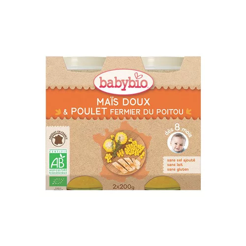 Une idée pour votre jardin：Menu du jour légumes bios et poulet fermier Babybio 2 x 200 g