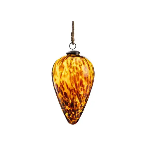 Pour transformer vos extérieurs:Boule XL conique en verre marbré marron et ocre - Ø 14 x H 20 cm