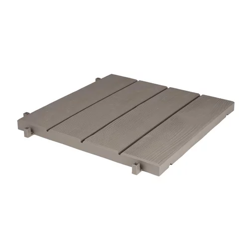 Une touche extérieure:Dalle clipsable Polypropylène Taupe 38,4x38,4XH 2 cm