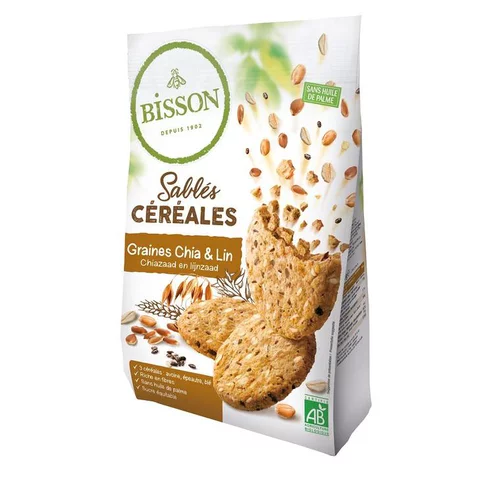 À découvrir pour le jardin：Sablés céréales graines de chia et lin bio - 200 g