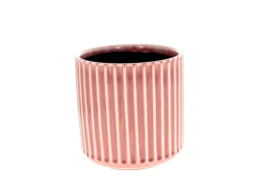 Pour un jardin accueillant:Cache-pot coloris rose en céramique Orchidée - Ø 13,5 x 14 cm