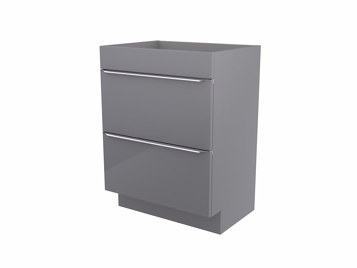 Meuble sous vasque à poser l.60 x H.82 x P.45 cm – gris brillant | GoodHome Imandra