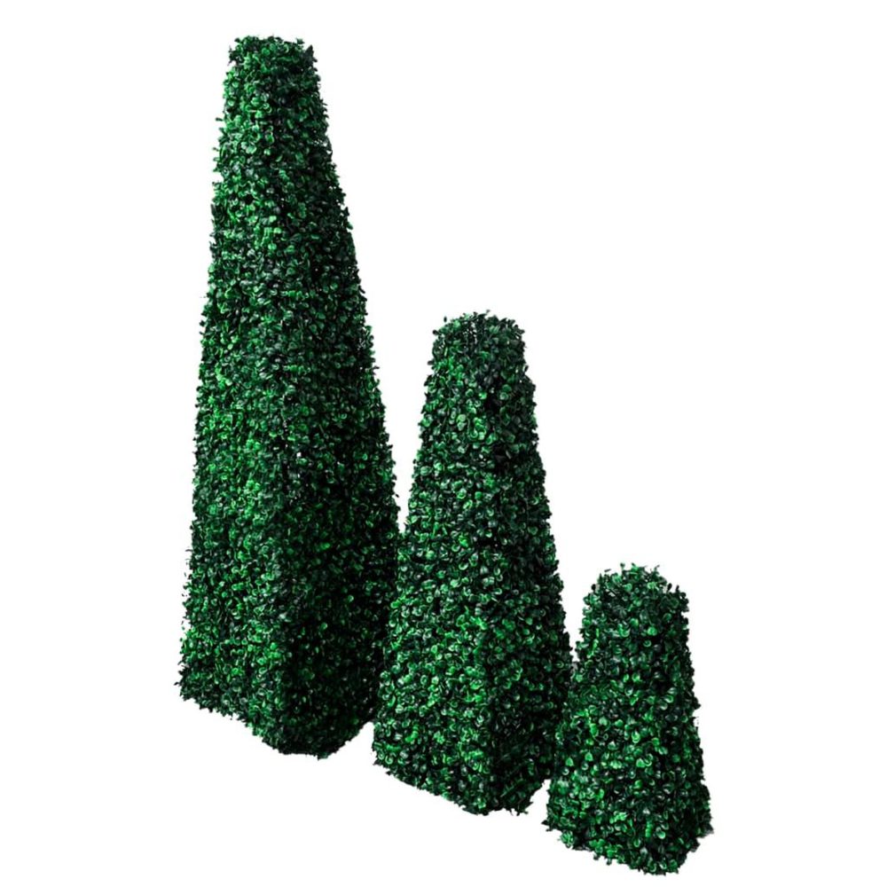 VIDAXL Ensemble de 3 buis formes artificiels pyramidaux