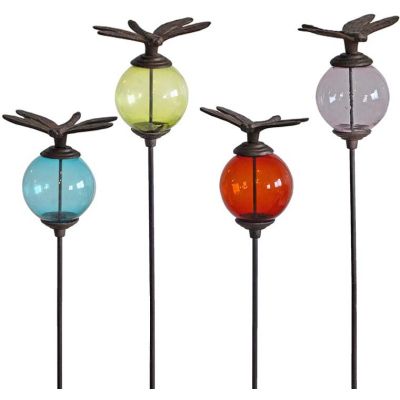 Set de 4 tuteurs boules colorées Animaux (Libellules)