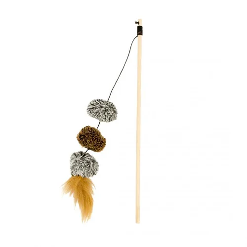 Pour transformer vos extérieurs:Canne à pêche pour chat coloris multicolore pompon Duvoplus - 20 x 5 cm