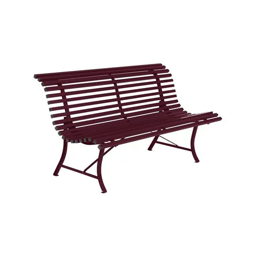 Jardin & équipement:Banc coloris cerise noire en acier Louisiane - 150 x 72 x 80 cm