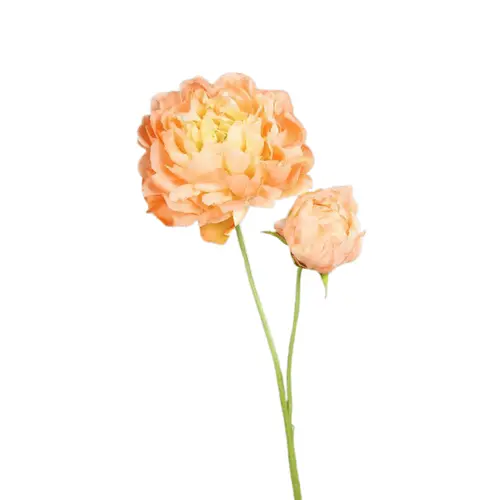 Maison et jardin：Pivoine artificielle pêche avec 1 fleur et 1 bouton - 67 cm