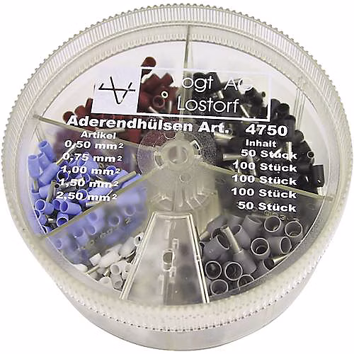 Assortiment 400 embouts simples isolés – 0, 5, 2, 5 mm², modèle 4750