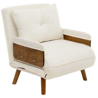 Fauteuil convertible Cosmo Single (Blanc teddy)