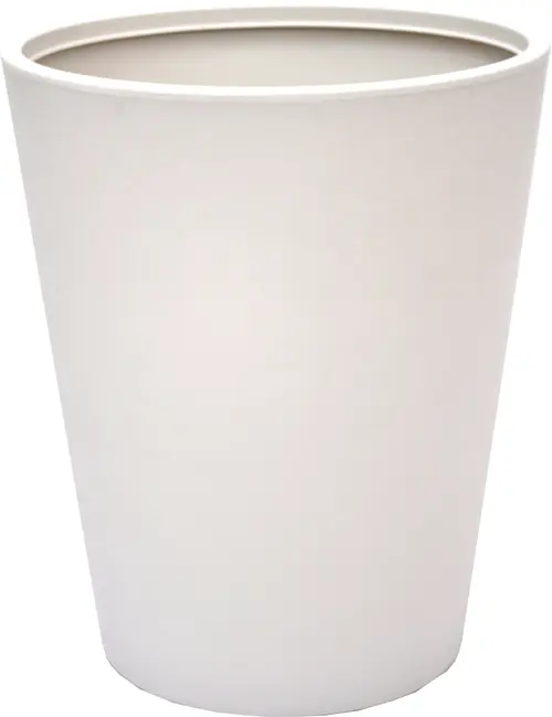 Style extérieur:Pot conique en polyéthylène coloris blanc pierre Chapelu Architect - Ø 60 x H 73 cm