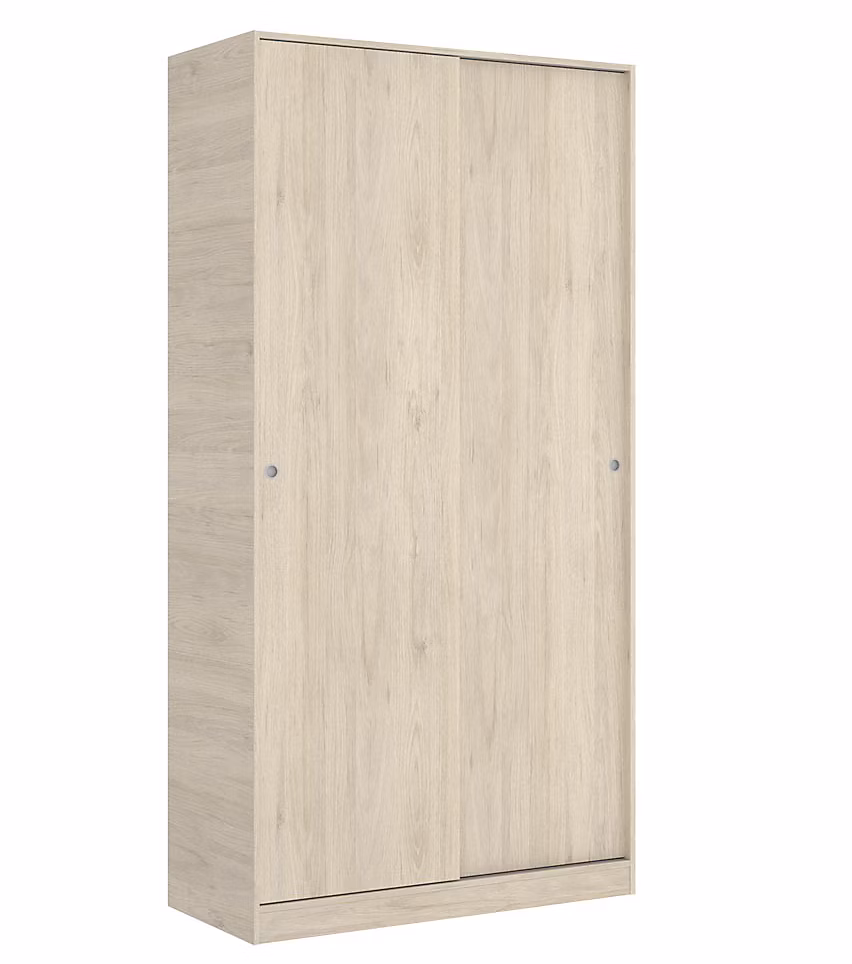 Armoire à portes coulissantes coloris naturel – Longueur 100 x Profondeur 50 x Hauteur 204 cm