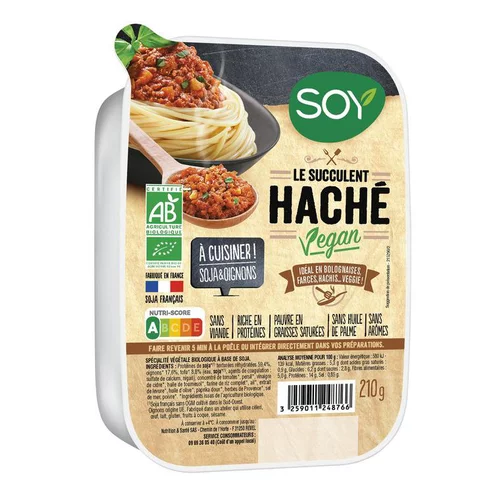 Pour un jardin bien équipé:Le succulent Haché vegan Soy - 210 g