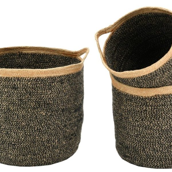 Corbeilles de rangement en jute naturelle et teintée