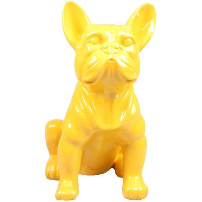 Chien bouledogue français coloré 37 x 25 x 22 cm (Jaune)