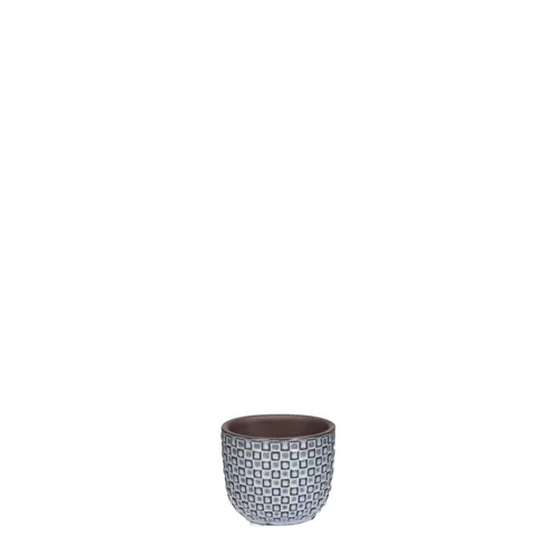 Extérieur utile：Cache pot rond en céramique bleu Mica Décorations Daan - Ø 7,5 cm