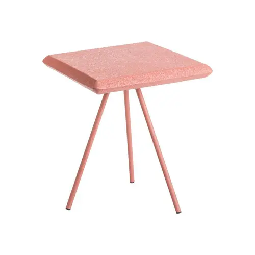 Jardin et maison：Table basse carrée brique craquelée en métal - 46 x 46 x 50 cm